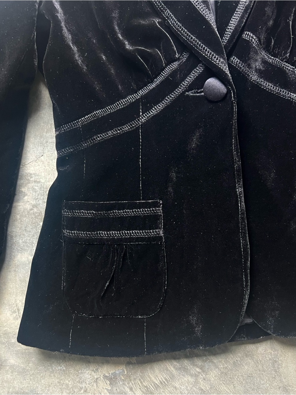 Vintage 90’s Laundry by Shelli Segal Velvet Blazer made in Canada size 0 - Picture 6 of 10